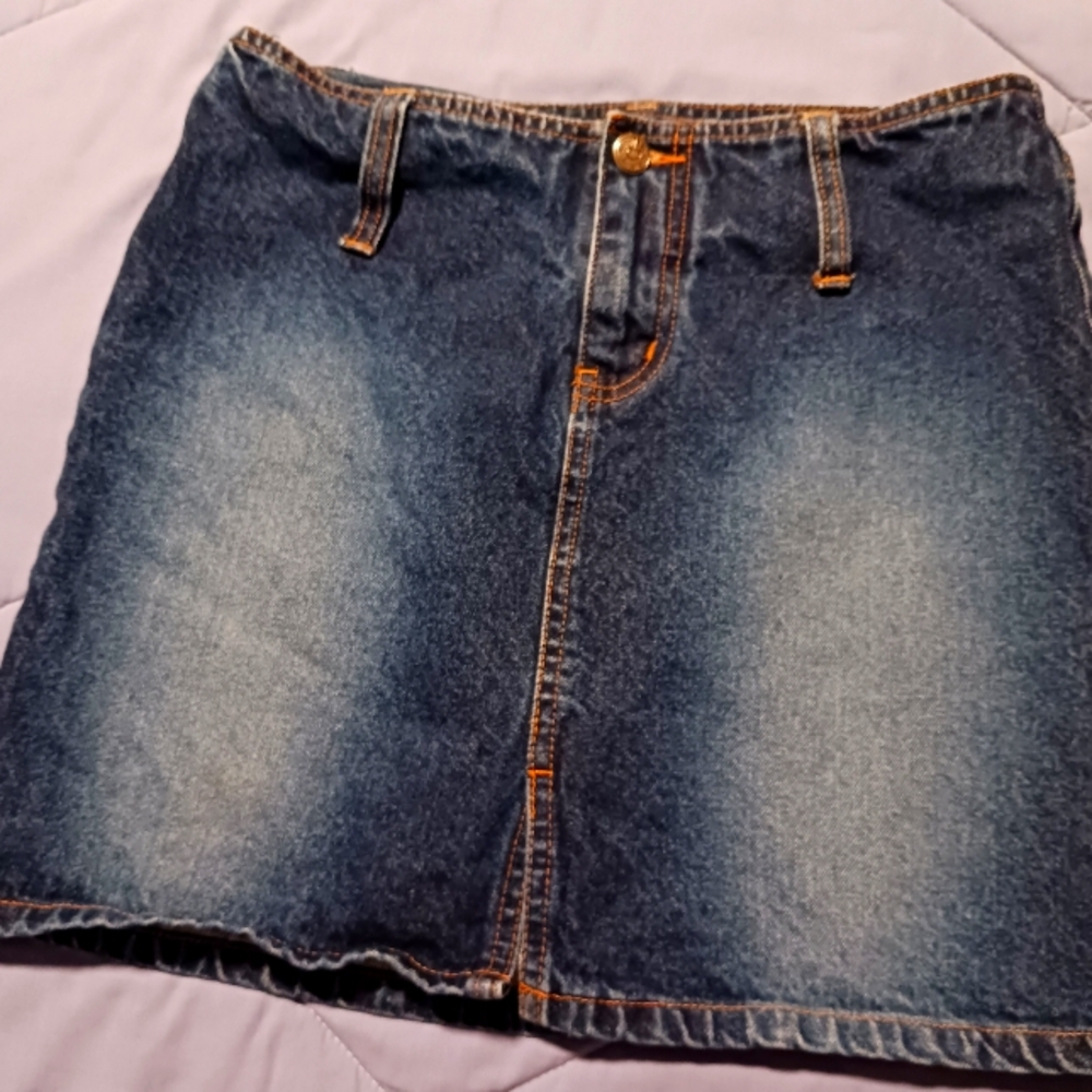 "Angels" Classic Blue Denim Skirt Blue Wash Size7